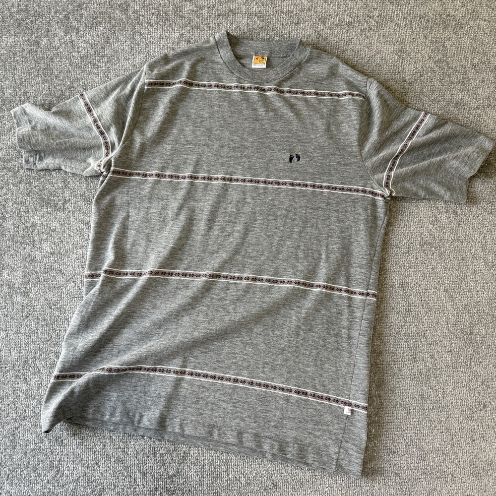 RARE Vintage 80's Hang Ten Single Stitch Embroidered Surf Gray T-Shirt Men's XL
